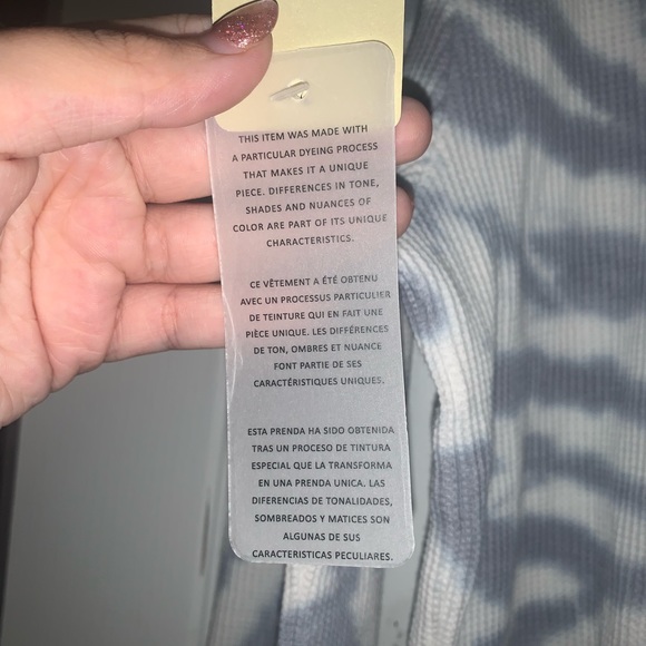 Grey tie-dye long sleeve top - Picture 4 of 5